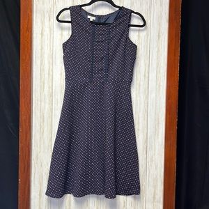 Talbots Petites Navy Blue Multicolor dot sleeveless dress Size 4 Petite